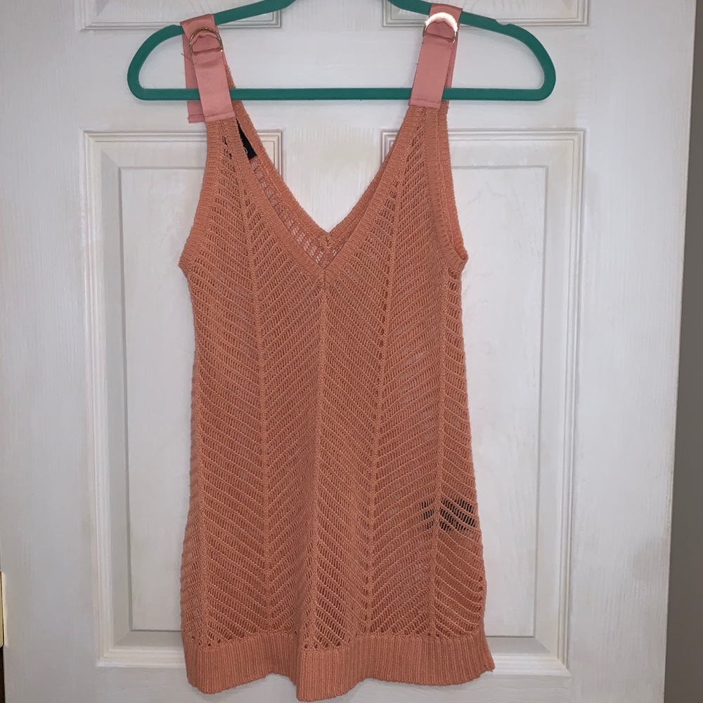 Bebe Coral Knit Sleeveless Top